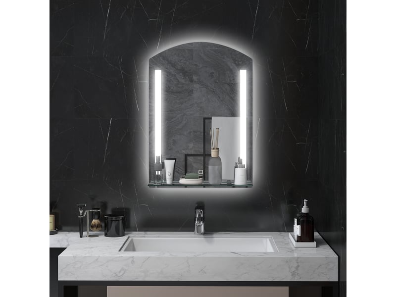  Miroir de salle de bains avec éclairage led, 50 x 70 cm, trois teintes et commande tactile  - Conforama C
