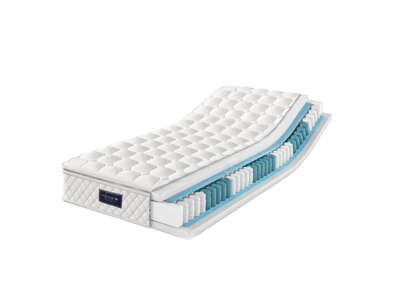  Matelas à ressorts ensachés 90x200 cm,fermeté h3,7 zones de confort,mousse froide,certifié oeko-tex,25 cm,livré roulé,blanc  - Conforama A