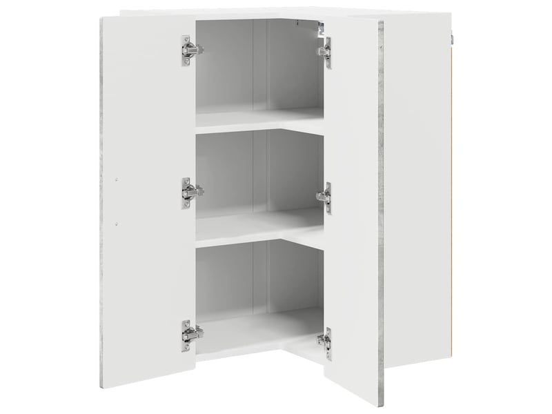  Meuble mural de cuisine, armoire d'angle cuisine porto gris béton 57x57x80cm  - Conforama E