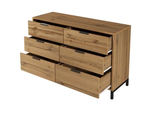 Chiffonnier 6 tiroir(s)    TCQPZ  coloris bois foncé largeur 120 cm hauteur 76 cm