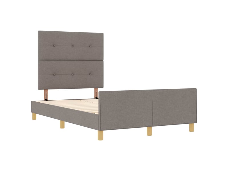  Lit double- lit adulte -  cadre de lit avec tête de lit taupe 120 x 190 cm tissu  - Conforama D