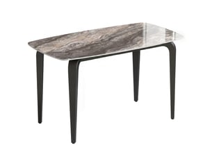 Table à manger rectangulaire pour 4 personnes, 130 x 70 x 75 cm, marron, table de cuisine avec plateau en pierre frittée