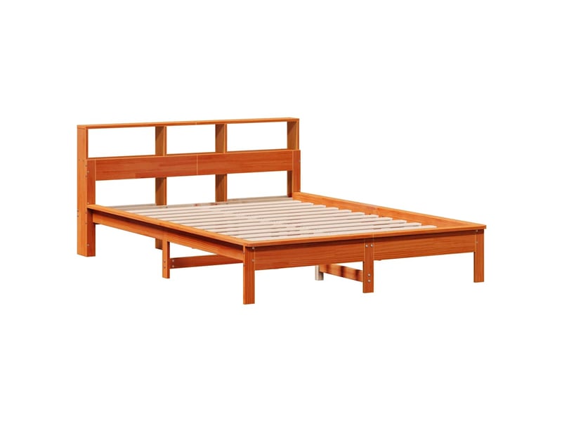  Lit double- lit adulte -  cadre de lit sans matelas  marron 150x200cm bois pin massif  - Conforama B