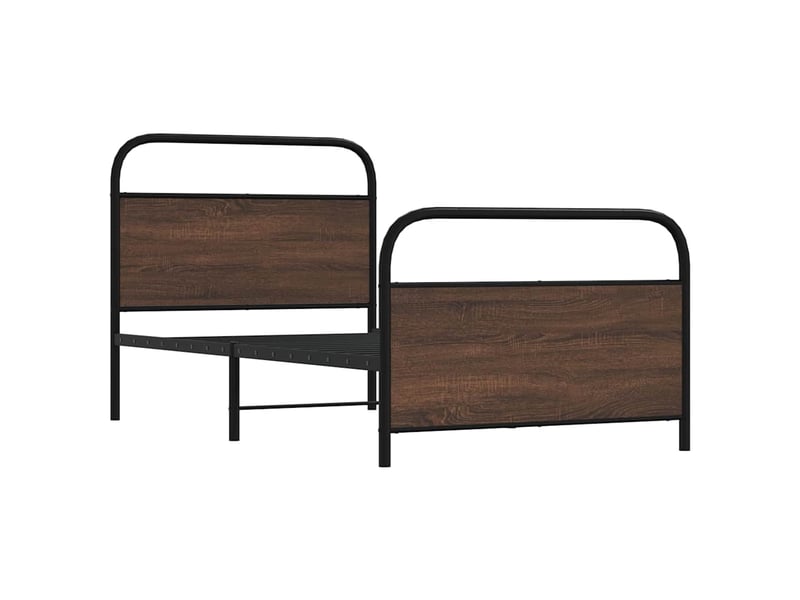  Lit simple- lit adulte -  cadre de lit sans matelas 100x200 cm chêne marron  - Conforama B