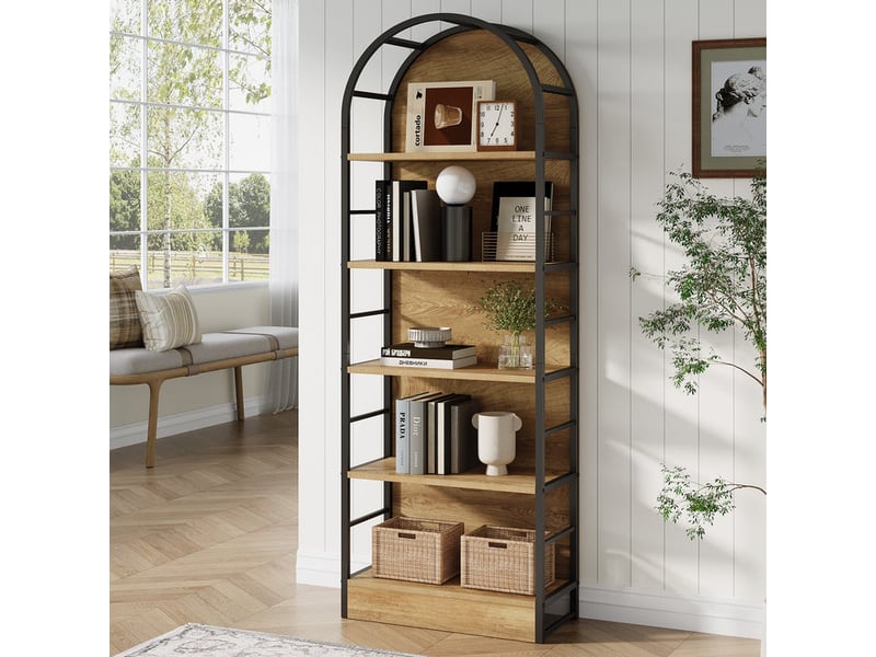  Tribesigns bibliothèque de style industriel à 5 étages pour salon, chambre à coucher et bureau à domicile  - Conforama B