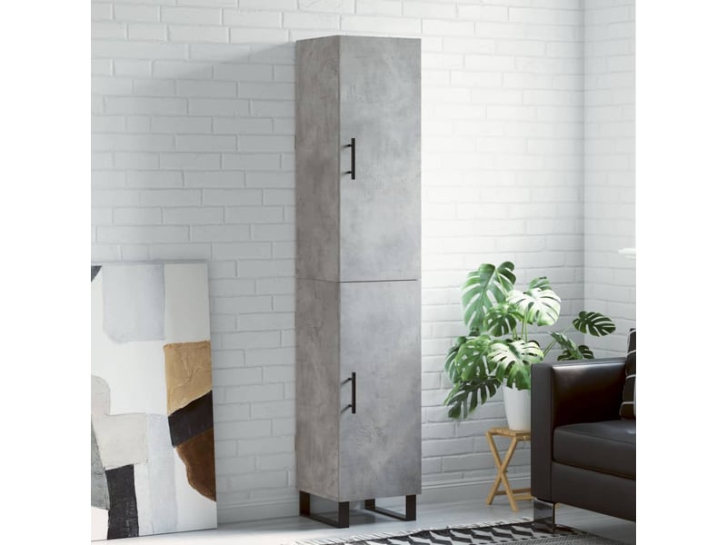  Buffet haut - bahut - meuble de rangement gris béton 34,5x34x180 cm bois d'ingénierie  - Conforama B