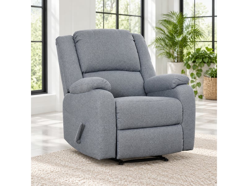  Fauteuil relax manuel gris clair avec repose-pieds, inclinaison jusqu’à 148°  - Conforama E