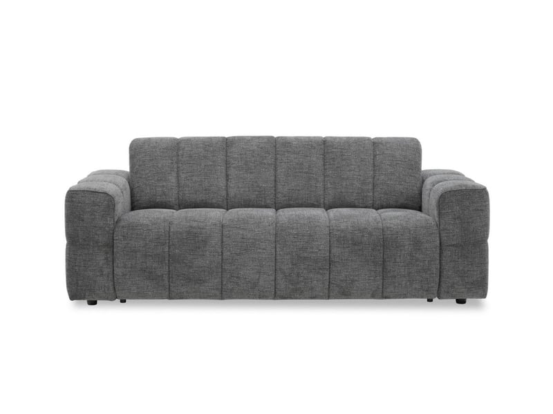 Canapé convertible express 3 places en velours texturé gris basile KF9067D-3-GRI - Conforama E