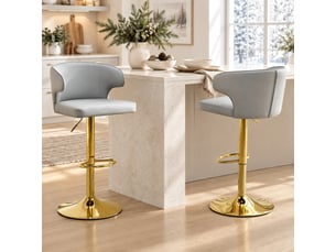 tabouret de bar assise réglable en hauteur <strong>STILVORA</strong> - gris