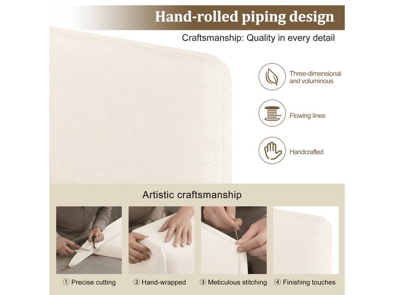  Lit banquette coffre 90x200 cm beige en bouclé avec hydraulique, rangement sous le lit et design réversible gauchedroite Morn Vibe - Conforama E