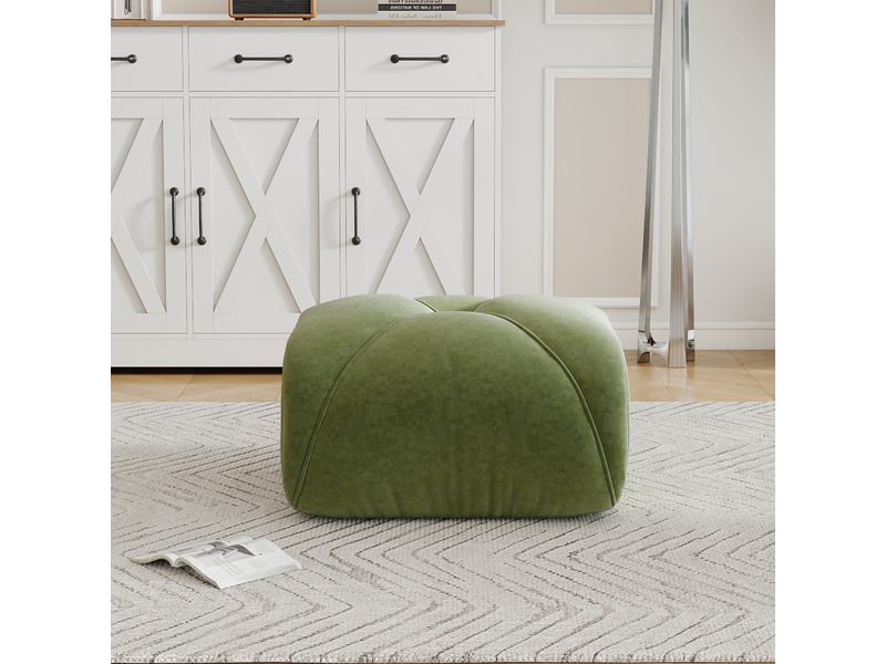 Elowin ottoman chenille-vert SF20250056016 - Conforama D