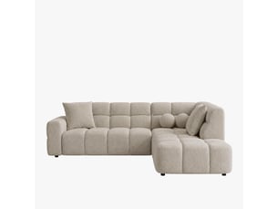 Canapé d'angle en tissu beige - angle droit