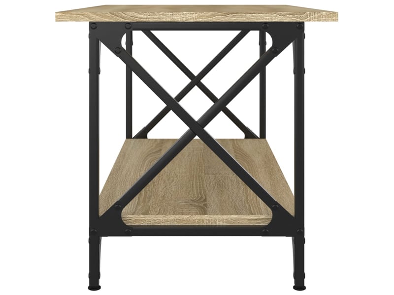  Table basse | table de salon chêne sonoma 80x45x45 cm bois d'ingénierie et fer  - Conforama E