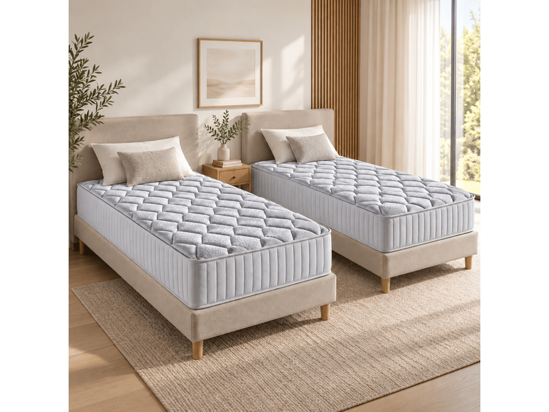 Lot de 2 matelas mathieu 80x190 - hauteur 20 cm - accueil moelleux - soutien ferme - 5 zones de confort - confort optimal  - Conforama B