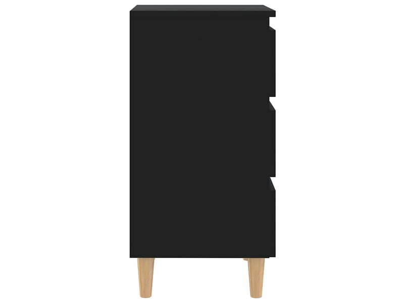  Table de chevet - cabinet de chevet - table de nuit avec pieds en bois noir 40x35x69 cm  - Conforama D
