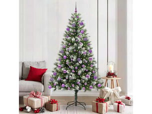 Sapin de noël, arbre de noël artificiel avec neige artificielle 300 led shl9643