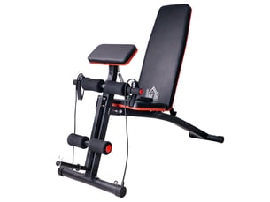 Banc de musculation multifonction 160x54x106 cm noir abs, dossier réglable 7 positions, pliable à domicile