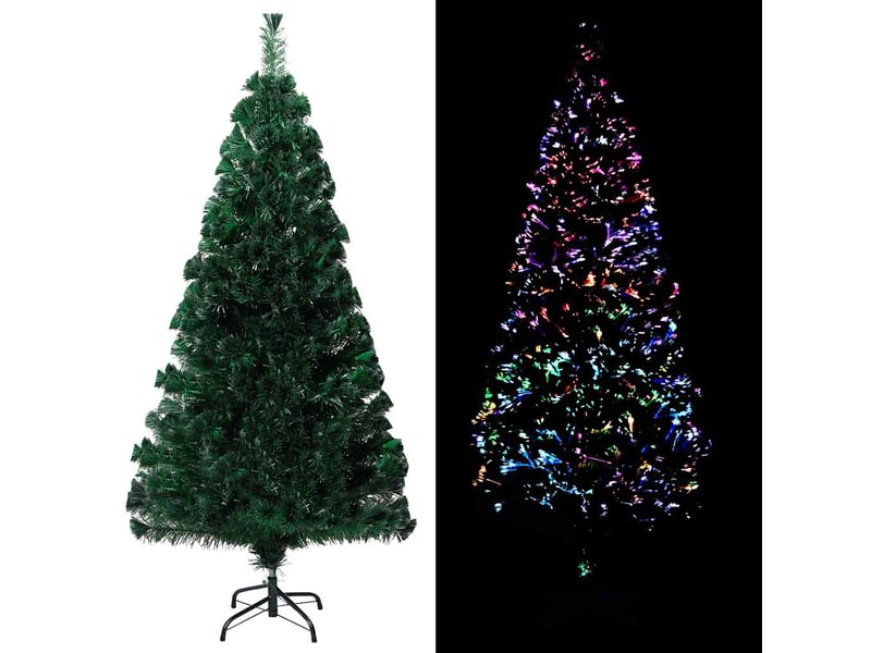 Sapin de noël artificiel, arbre de noël avec support vert 120 cm fibre optique  - Conforama B