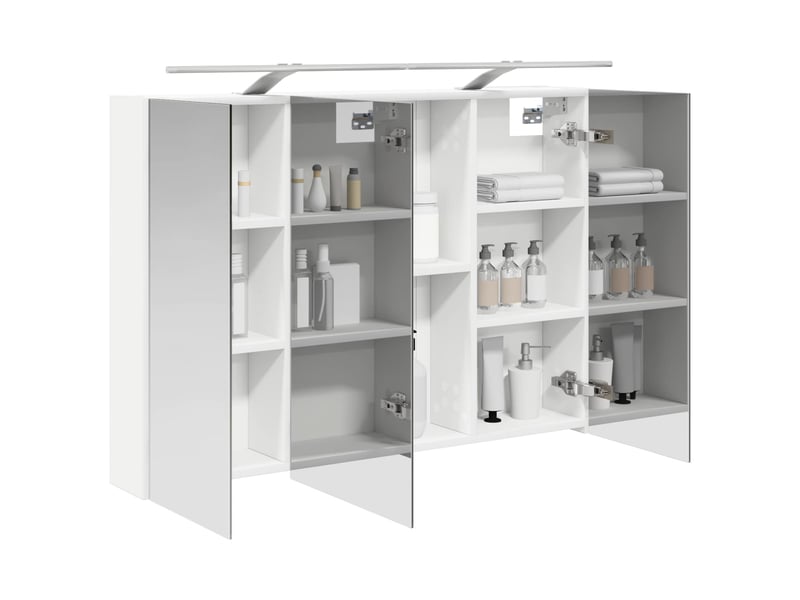  Amoire de salle de bain, meuble de salle de bain avec miroir blanc 100x14.5x70 cm  - Conforama C