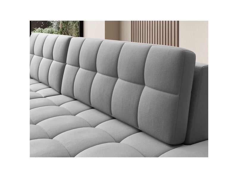  Canapé d'angle convertible cubito gris 240 cm avec coffre de rangement et couchage  - Conforama E