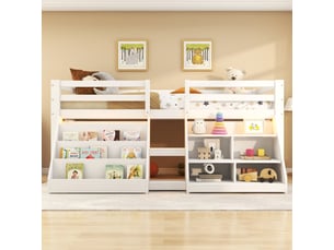 Lit mezzanine 90x200 cm <strong>HAUSS SPOLE</strong> <strong></strong> coloris blanc