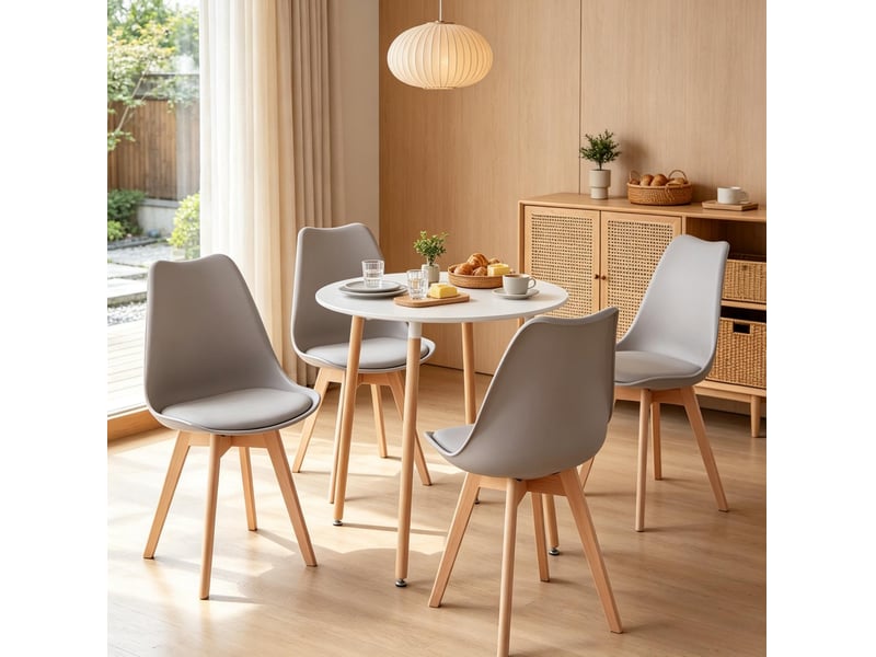  Table à manger ronde 80x80 avec 4 chaises homvra  - Conforama B