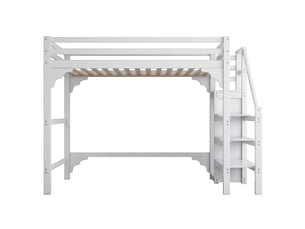 Lit mezzanine 140x200 cm <strong></strong>  <strong></strong> coloris blanc