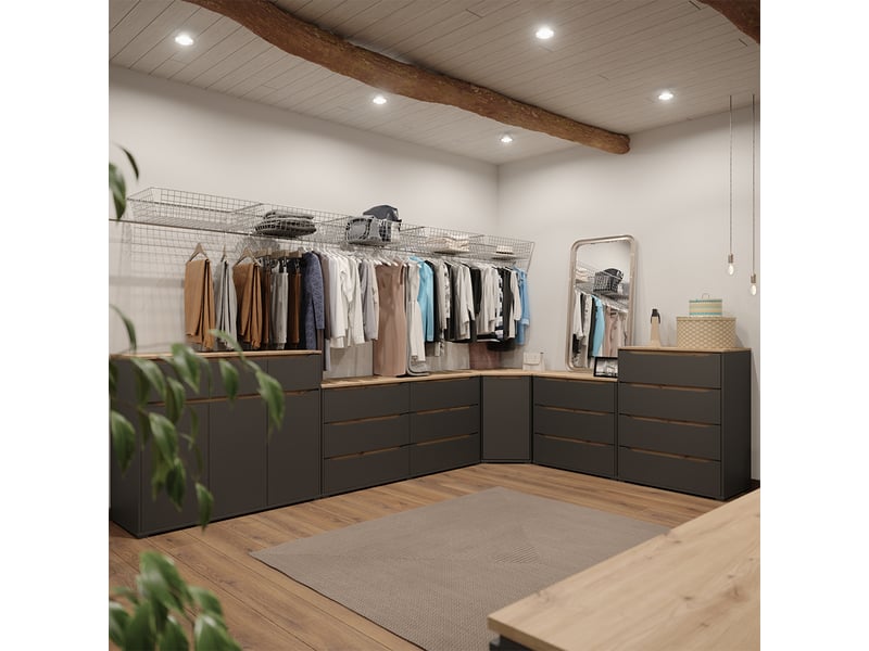  Vicco commode à langer, anthracitechêne artisan, 113x93cm avec 3 tiroirs  - Conforama E