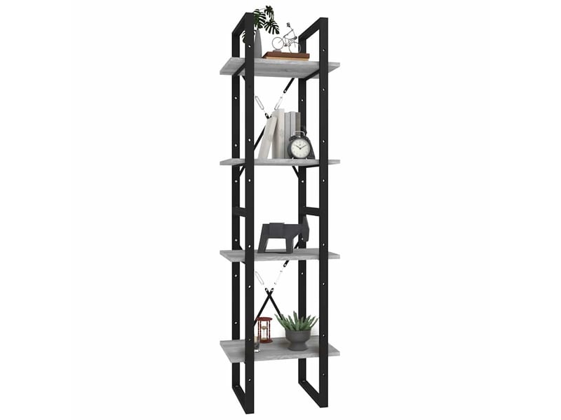  Bibliothèque 4 niveaux, armoire à livres sonoma gris 40x30x140 cm bois  - Conforama D