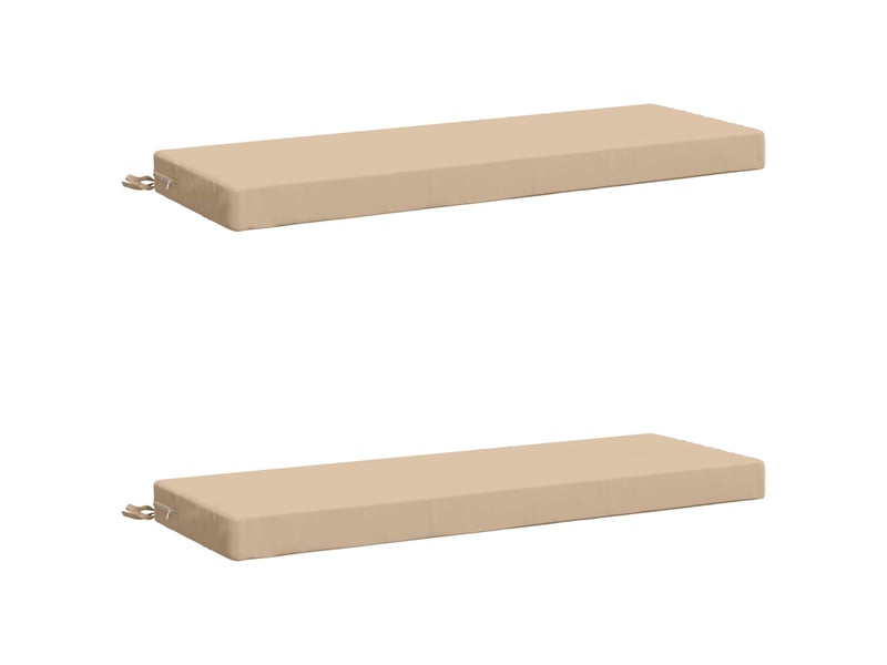  Lot de 2 coussins de banc, coussins d'assise soest 100 % polyester crème cf57225  - Conforama A