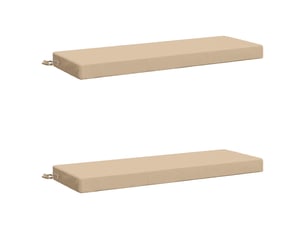 Lot de 2 coussins de banc, coussins d'assise soest 100 % polyester crème cf57225