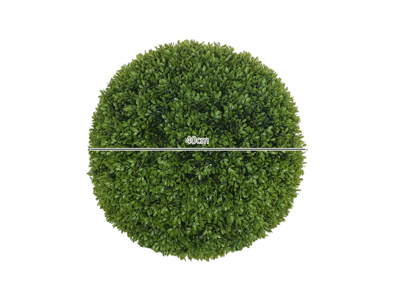  Lot de 2 boules de buis artificiel vert ø 40 cm en plastique, décoration intérieure et extérieure sans entretien  - Conforama C