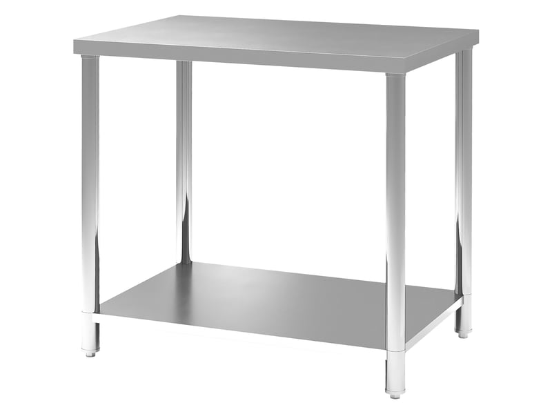 Table de jardin, table de travail acier inoxydable argent 90x60x86cm - Conforama A