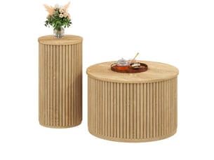 Table basse rond(e) coloris naturel HAVRYA  - 60 cmx30 cm