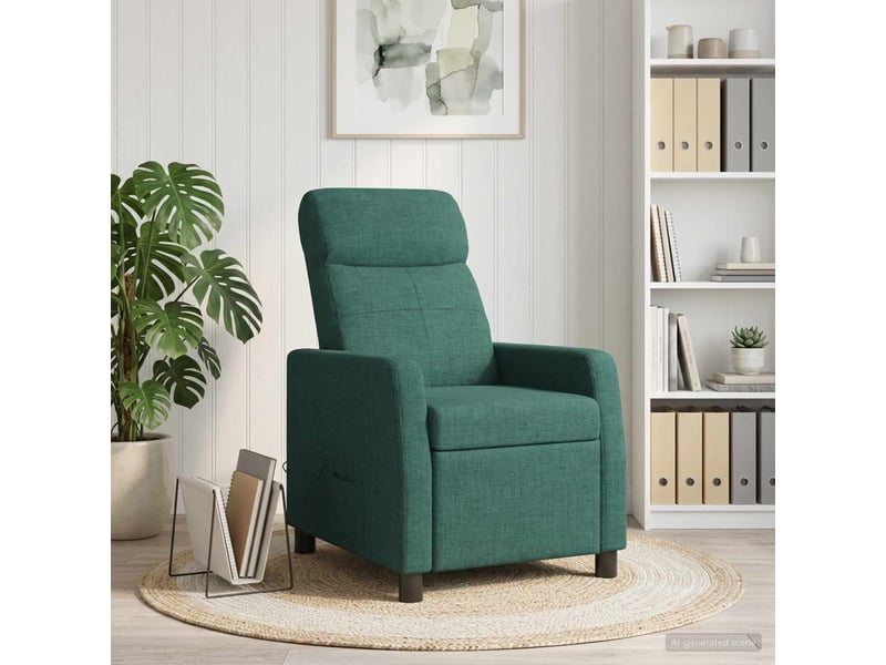  Vidaxl fauteuil de massage inclinable vert foncé tissu  - Conforama B