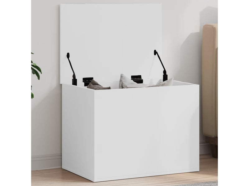  Boîte de rangement, coffre de rangement blanc 60x42x46 cm bois d'ingénierie  - Conforama B