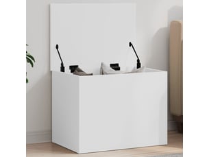 Boîte de rangement, coffre de rangement blanc 60x42x46 cm bois d'ingénierie