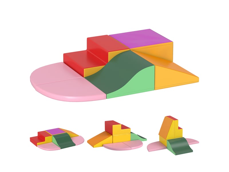  6 blocs de construction en mousse xxl pour enfants - normes en71-1-2-3 - mousse epe revêtement synthétique  - Conforama A