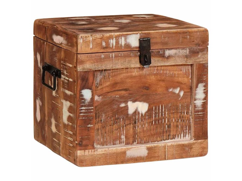  Boîte de rangement, coffre de rangement avec stockage marron bois de mangue massif shl1037  - Conforama C