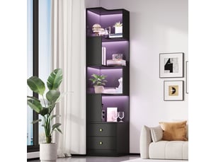 Bibliotheque coloris noir 4 étagère(s) <strong>MODENUIT </strong> <strong></strong> - 45 cm x 180 cm
