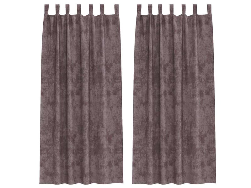  Lot de 2 rideaux en velours, rideaux de fenêtre marron 260 x 140 cm velours cf44241  - Conforama A