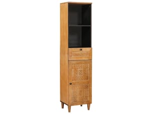 Cabinet de salle de bain, armoire salle de bain marron clair 38 x 33 x 160 cm cf65383