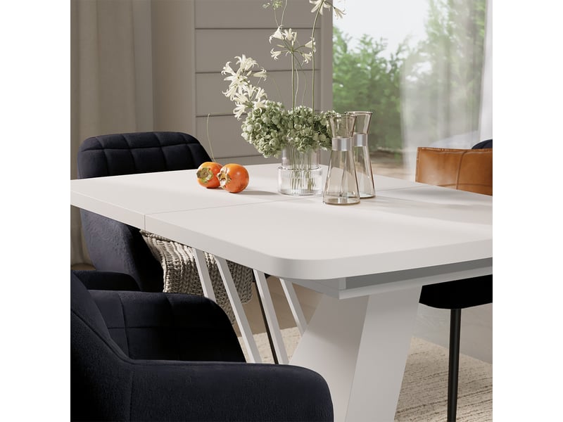 Vicco ensemble de table à manger, blanc, 120x80cm avec 4 chaises de salle à manger - Conforama D