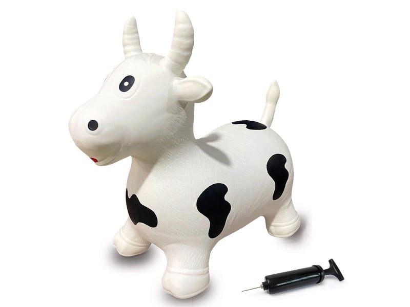  Animal rebondissante vache hoppydoo blancnoir avec pompe 460318 - Conforama E