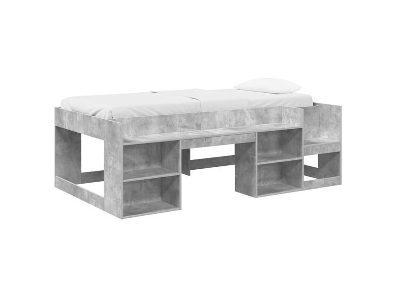  Cadre de lit pour enfants - lit jeune avec rangement gris béton 90 x 200 cm  - Conforama A
