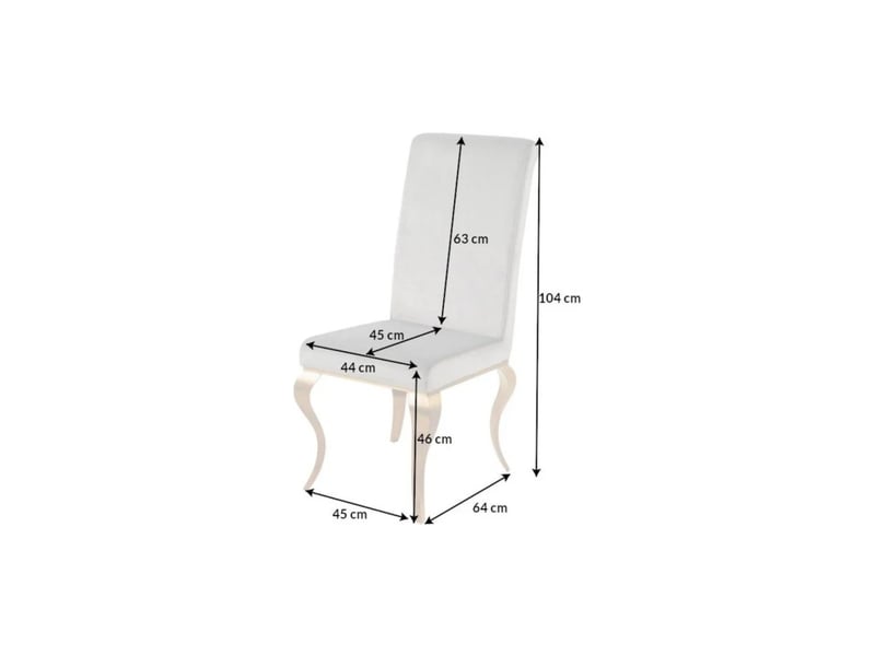  Lot de 2 chaises velena gris et doré – velours, haut dossier et pieds galbés  - Conforama C