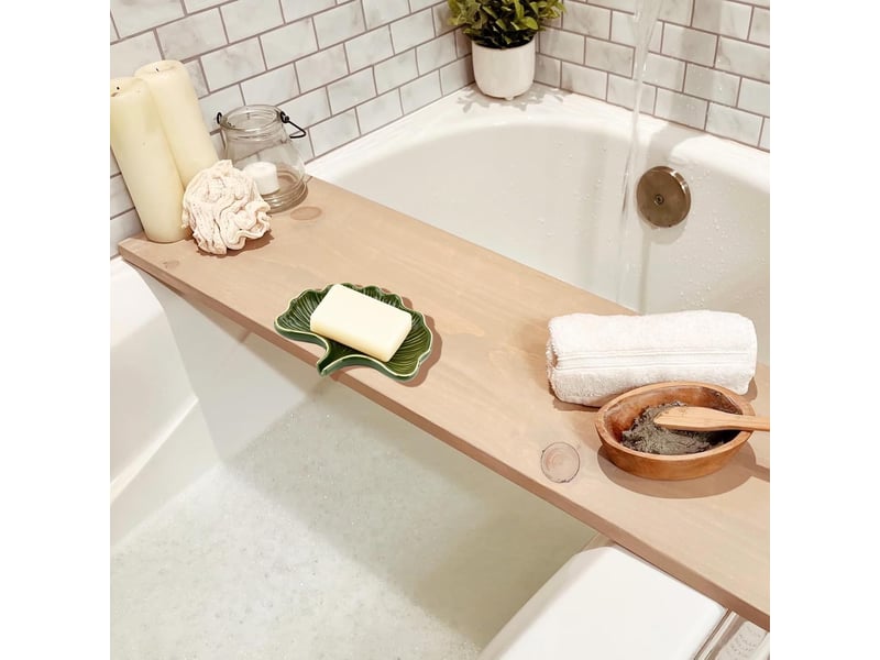  Porte savon céramique, porte savon en forme de feuille de ginkgo, support savon solide pour salle de bain, cuisine, baignoire  - Conforama B