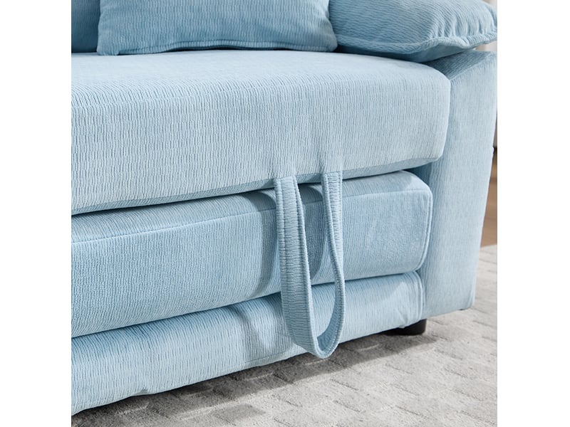  Canapé-lit convertible 3-en-1 2 places 135x66 cm bleu  - Conforama D