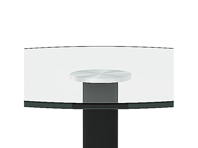  Table de bar, 89 cm, ronde table bar table haute style épuré base moderne plateau, pratique, métal, coloris transparent  - Conforama E