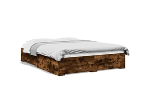 Lit 2 places 140x200 cm    coloris marron